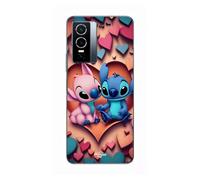 Coque Pour Vivo Y76 5g Stitch Angel Coeur Coloré