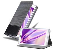 cadorabo Coque pour WIKO Jerry 3 en Gris Noir - Housse Protection avec Fermoire Magnétique, Stand Horizontal et Fente Carte - Portefeuille Etui Poche Folio Case Cover