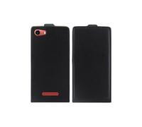 Coque pour Wiko Lenny 2 PU Cuir Rabat Flip Ultra Fine, Noir