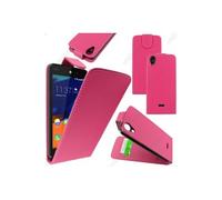 Coque pour Wiko Rainbow Lite 4G PU Cuir Rabat Flip, Rose