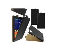 Coque pour Wiko Rainbow Lite 4G PU Cuir Rabat Flip Ultra Fine, Noir