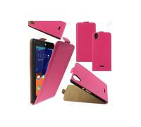Coque pour Wiko Rainbow Lite 4G PU Cuir Rabat Flip Ultra Fine, Rose