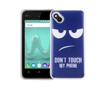 Étui de Portable pour Wiko Sunny Don'T Touch Bleu Housse Coque Motif Coupe TPU