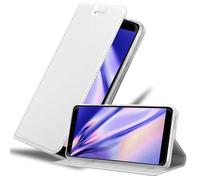 cadorabo Coque pour WIKO View GO en Classy Argent - Housse Protection avec Fermoire Magnétique, Stand Horizontal et Fente Carte - Portefeuille Etui Poche Folio Case Cover