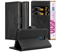 cadorabo Coque pour WIKO View XL en Noir DE Jais - Housse Protection avec Fermoire Magnétique, Stand Horizontal et Fente Carte - Portefeuille Etui Poche Folio Case Cover