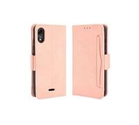 Coque pour Wiko Y51 Premium Cuir PU avec Porte Cartes Fermeture Magnétique Etui Rose