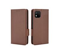 Coque pour Wiko Y52 étui à rabat magnétique en TPU souple antichoc avec porte-cartes, compatible avec Wiko Y52-Marron