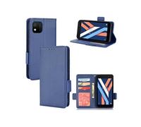 Coque pour Wiko Y52 étui à rabat magnétique en TPU souple antichoc avec porte-cartes, compatible avec Wiko Y52-Bleu