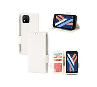 Coque pour Wiko Y52 Etui portefeuille magnétique PU Cuir côté boucle de boucle - Blanc