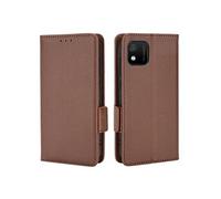 Coque pour Wiko Y52 Etui portefeuille magnétique PU Cuir côté boucle de boucle - Brun