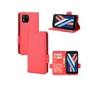 Coque pour Wiko Y52 Etui portefeuille magnétique PU Cuir côté boucle de boucle - Rouge