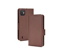 Coque pour Wiko Y82 étui à rabat magnétique en TPU souple antichoc avec porte-cartes, compatible avec Wiko Y82-Marron