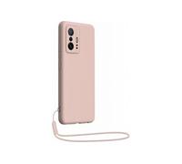 Coque pour Xiaomi 11T / 11T Pro en Silicone avec dragonne assortie Rose