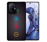 Coque Pour Xiaomi 11t 5g - Rebus I Love Windows And Phone - Silicone - Noir