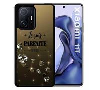 Coque Pour Xiaomi 11t - Je Suis Parfaite Ou Presque Fond Diamant - Silicone - Noir