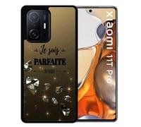 Coque Pour Xiaomi 11t Pro - Je Suis Parfaite Ou Presque Fond Diamant - Silicone - Noir