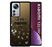 Coque Pour Xiaomi 12s Pro - Je Suis Parfaite Ou Presque Fond Diamant - Silicone - Noir