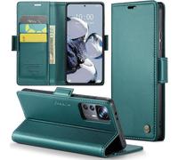 Coque Pour Xiaomi 12t Pro Étui Portefeuille Wallet Cover En Cuir Pu Avec Cartes Magnétique Et Rfid Protection Antivol Folio Housse Xiaomi 12t Case, Vert