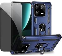 Coque Pour Xiaomi 13 Bleu Étui De Protection Avec Protecteur D'écran En Verre De Confidentialité Anti-Espion