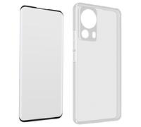 Coque pour Xiaomi 13 Lite Silicone Gel et Verre Trempé 9H Noir