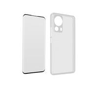 Coque pour Xiaomi 13 Lite Silicone Gel et Verre Trempé 9H contour noir