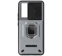Coque pour Xiaomi 13T et 13T Pro Bague Support Cache Caméra Coulissant Gris