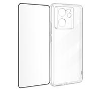 Coque Pour Xiaomi 13t Et 13t Pro Silicone Gel Et Verre Trempé 9h Noir