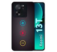 Coque Pour Xiaomi 13t - Rebus I Love Windows And Phone - Silicone - Noir