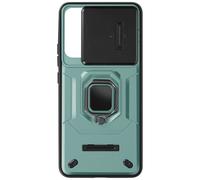 Coque pour Xiaomi 14 Bague Support Antichoc Cache Caméra Coulissant Vert pâle