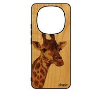 Coque Pour Xiaomi 14 Pro+ Plus 5g /Redmi Note 14 Pro Bois Silicone Girafe Animal Design Original Animaux Savane Tache Smartphone Marron
