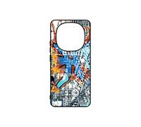 Coque pour Xiaomi 14 Pro+ Plus 5G /Redmi Note 14 pro silicone street art orange 4G de protection etui tagué telephone tag made in France