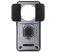 Coque pour Xiaomi 14 Ultra Bague Support Cache Caméra Coulissant Gris