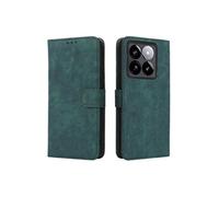 Coque pour Xiaomi 14T Blocage RFID Etui en Cuir PU Fermeture Magnétique Portefeuille Flip Folio Couverture De Fentes Pour Cartes Vert