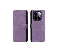 Coque pour Xiaomi 14T Blocage RFID Etui en Cuir PU Fermeture Magnétique Portefeuille Flip Folio Couverture De Fentes Pour Cartes Violet
