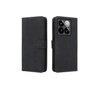 Coque pour Xiaomi 14T Blocage RFID Etui en Cuir PU Fermeture Magnétique Portefeuille Flip Folio Couverture De Fentes Pour Cartes Noir