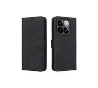 Coque pour Xiaomi 14T Pro Couverture De Fentes Pour Cartes Blocage RFID Etui en Cuir PU Fermeture Magnétique Portefeuille Flip Folio Noir