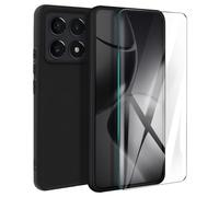 Coque pour Xiaomi 14T Pro Silicone Soft Touch et Verre Trempé 3mk Noir