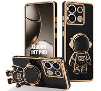 Coque Pour Xiaomi 14t Pro, Silicone Souple Avec Support Astronaute 3d Réglable - Noir - E.F.Connection