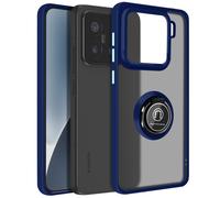 Coque pour Xiaomi 15 Bague Magnétique Dos Translucide Bleu nuit