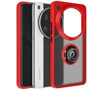 Coque pour Xiaomi 15 Ultra Bague Magnétique Dos Translucide Rouge