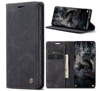 Coque Pour Xiaomi 15 Ultra,Étui Housse Xiaomi 15 Ultra Antichocsupport Pliable,Clamshell,Brosse Anti-Vol,Étui De Téléphone À Cassette Vintage Givré - Noir