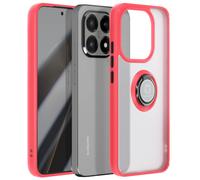 Coque pour Xiaomi 15T avec Support Anneau et Fixation Magnétique Rouge