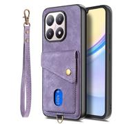 COQUE pour Xiaomi 15T, Carte Vintage avec Corde de Suspension pour Anti Chute, Housse pour Xiaomi 15T-Violet