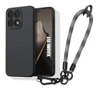 Coque pour Xiaomi 15T, Protection Silicone Antichoc Noir avec Dragonne Amovible Gris - E.F.Connection