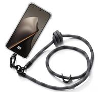 Coque pour Xiaomi 15T, Protection Transparente Antichoc avec Cordon Amovible Gris - E.F.Connection