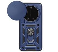 Coque pour Xiaomi 17 Ultra avec Cache Caméra Coulissante et Bague Magnétique Mayaxess Bleu nuit