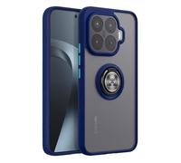 Coque pour Xiaomi 17T Pro avec Anneau Magnétique Rotatif et Finition Givrée Bleu nuit