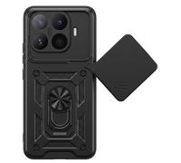 Coque pour Xiaomi 17T Pro avec Cache Caméra Coulissant et Bague Magnétique Mayaxess Noir
