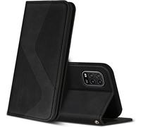 Coque Pour Xiaomi Mi 10 Lite 5g, Premium Étui Housse En Cuir De Protection Avec [Emplacements Cartes] [Magnetique], Clapet Folio Portefeuille Pour Xiaomi Mi 10 Lite 5g (Noir)[Ven8808867]