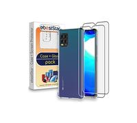 Coque pour Xiaomi Mi 10 Lite Gel Silicone Coins Rebords Renforcés Antichoc, Transparent + 2 Films VERRE Trempé